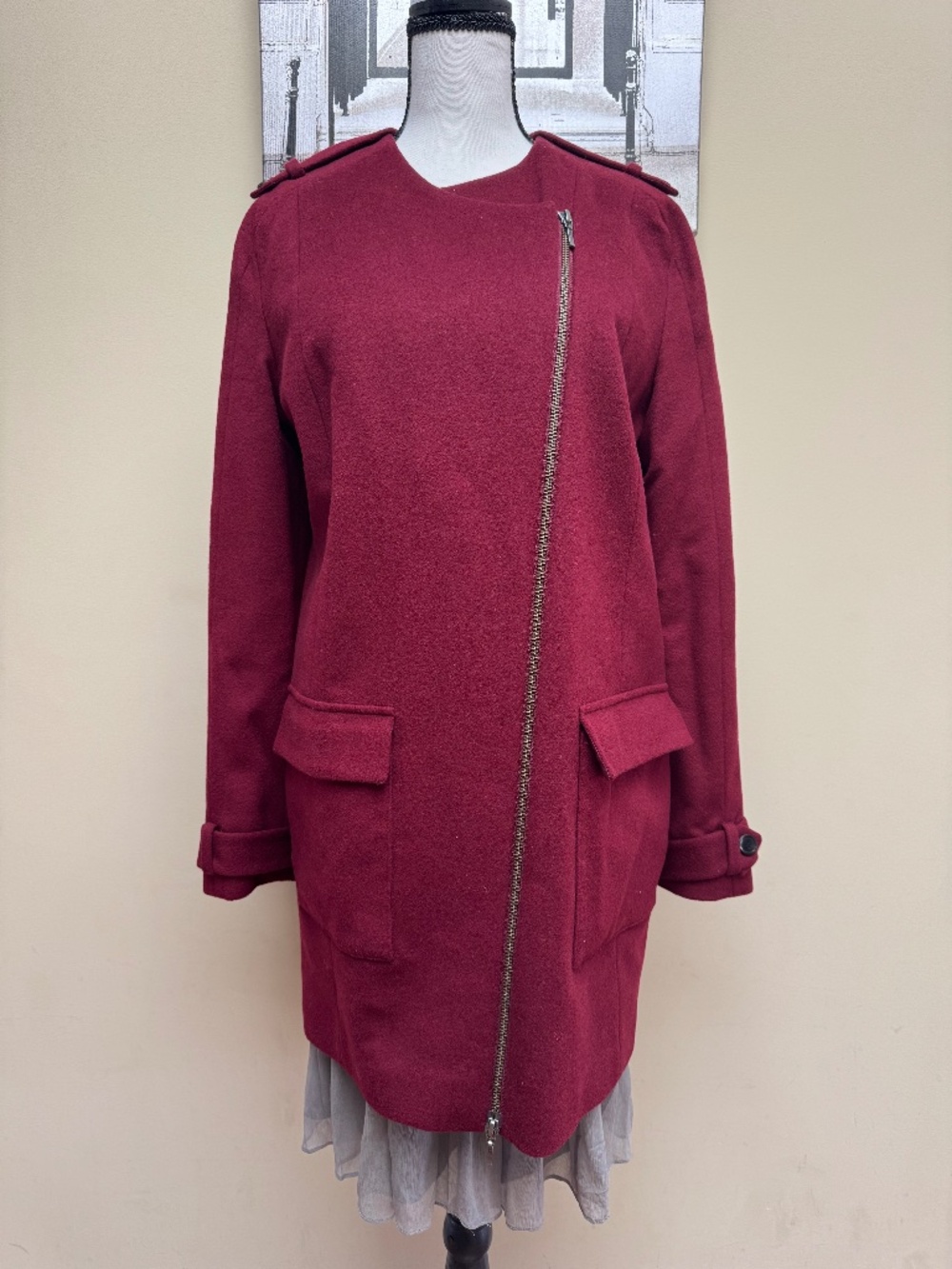 Tsesay Burgundy Wool Jacket